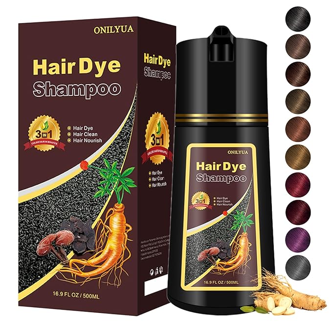 Wine Red Hair Dye for Men and Women, Hair Color Shampoo For Home Use, 16.9 Fl Oz Shampoo Para Canas (Wine Red)-BrightBean Baby