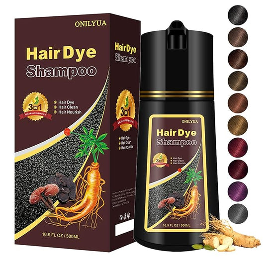 Wine Red Hair Dye for Men and Women, Hair Color Shampoo For Home Use, 16.9 Fl Oz Shampoo Para Canas (Wine Red)-BrightBean Baby