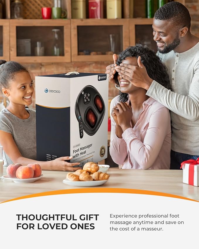 CooCoCo HSA Store Eligible Foot Massager with Heat, Plantar Fasciitis Feet Massager with Remote, Gifts for Women Men Mom Dad, Deep Kneading & Compression, Foot Warmer for Home Office, Fits Size 14-BrightBean Baby