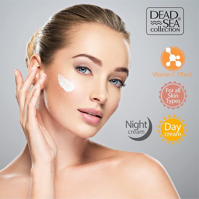 Dead Sea Collection Day and Night Cream Kit with Vitamin C - Anti-Wrinkle - Dead Sea Minerals - Nourishing, Moisturizer, Hydrating and Smoothing Face Cream (3.38 fl.oz)-BrightBean Baby
