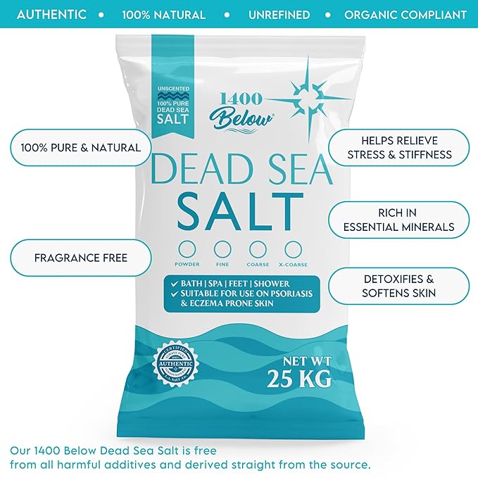 LA Salt Co.'s 100% Pure and Natural Dead Sea Salt Bulk 55 lb bag, Fine Grain-BrightBean Baby