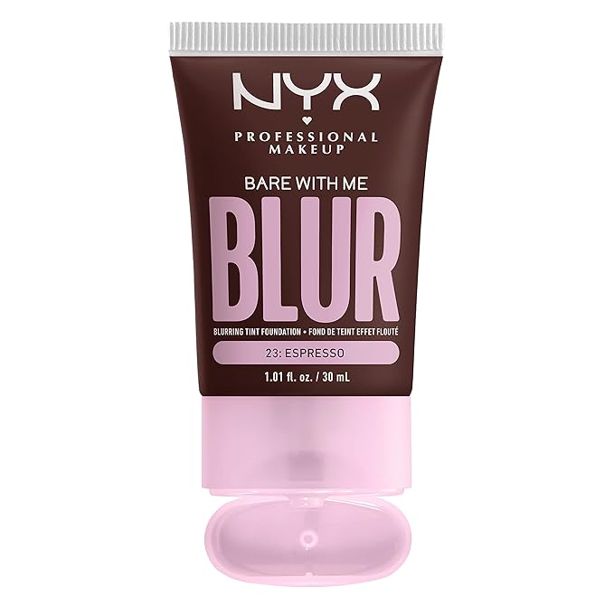 NYX PROFESSIONAL MAKEUP Bare With Me Blur Skin Tint Foundation Make Up with Matcha, Glycerin & Niacinamide - Espresso-BrightBean Baby