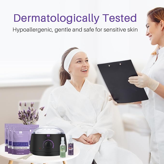 BLITZWAX Brazilian and Bikini Waxing Kit for Women, Hard Wax Warmer for Face, Legs, and Body, At Home Hair Removal Kit, Beginner Friendly, Quick Heating, 28 Accessories-BrightBean Baby