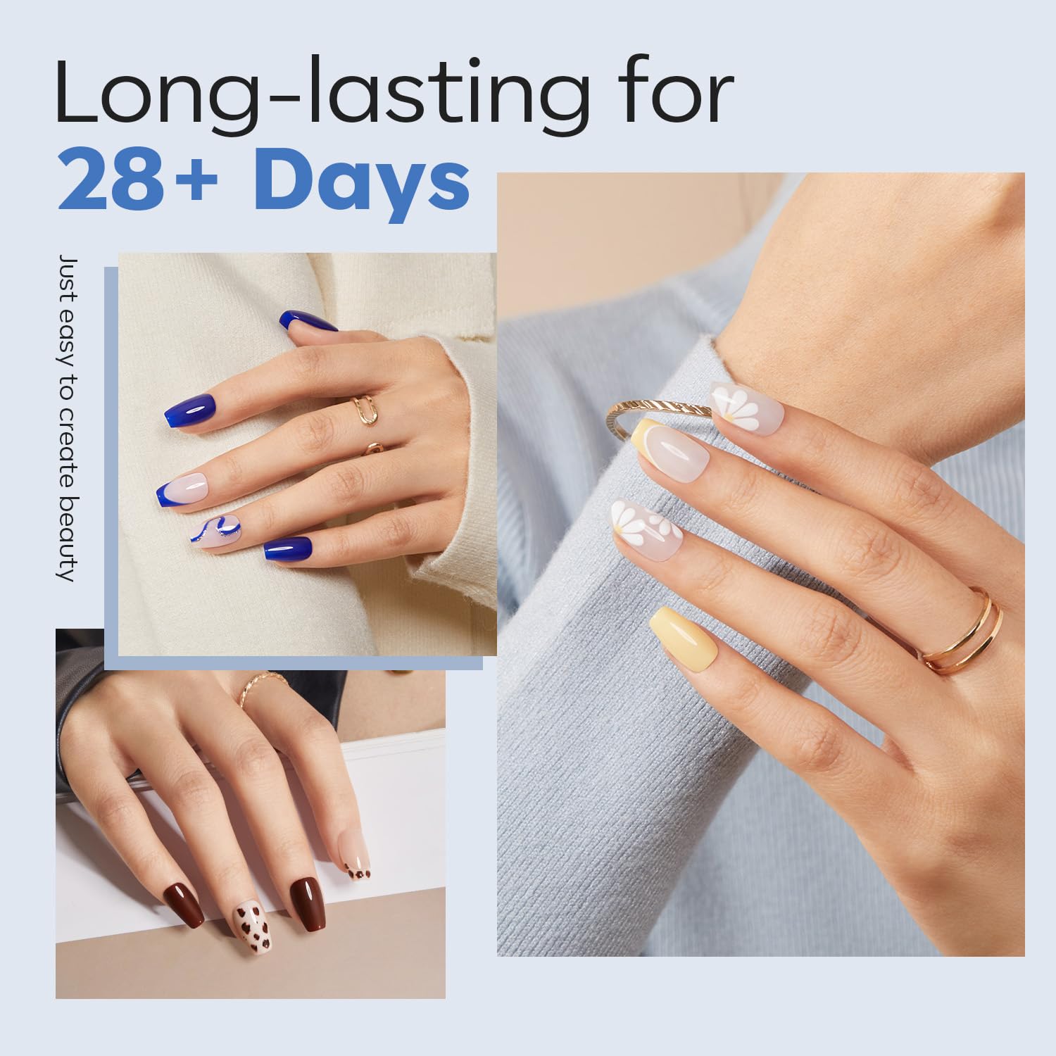 modelones Extra Short Coffin Nail Tips, Pre-shaped Soft Gel Tips Fake Nails False Acrylic Clear Full Cover Press on Extension Kit Gel Manicure DIY at Home 216PCS 12Sizes-BrightBean Baby