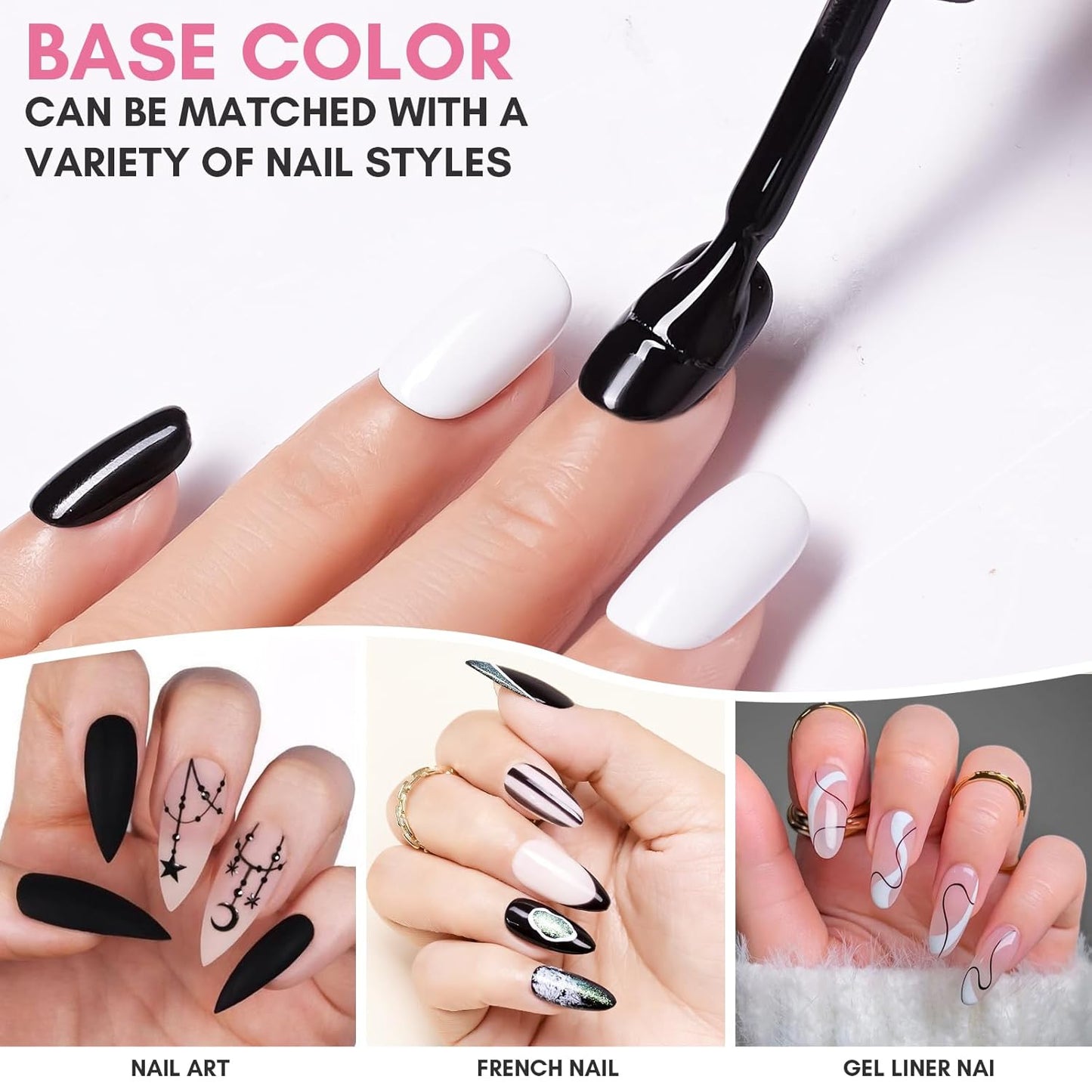 Makartt Black Gel Nail Polish 15ml, Noir Soak Off Gel for DIY Manicure & Nail Art Designs, UV/LED Light Cured, Long-Lasting Finish for Home & Salon Use-BrightBean Baby