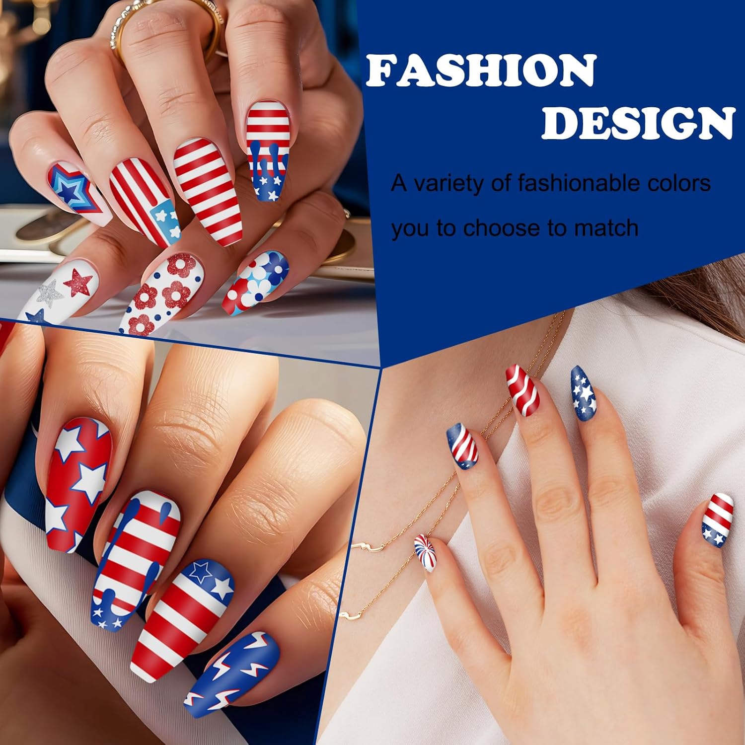 Whaline 6Pcs Patriotic Nail Plates Stamping Set USA Flag Star Stamp Templates 4th of July Nail Art Plates for Independence Day DIY Print Manicure Salon Design-BrightBean Baby