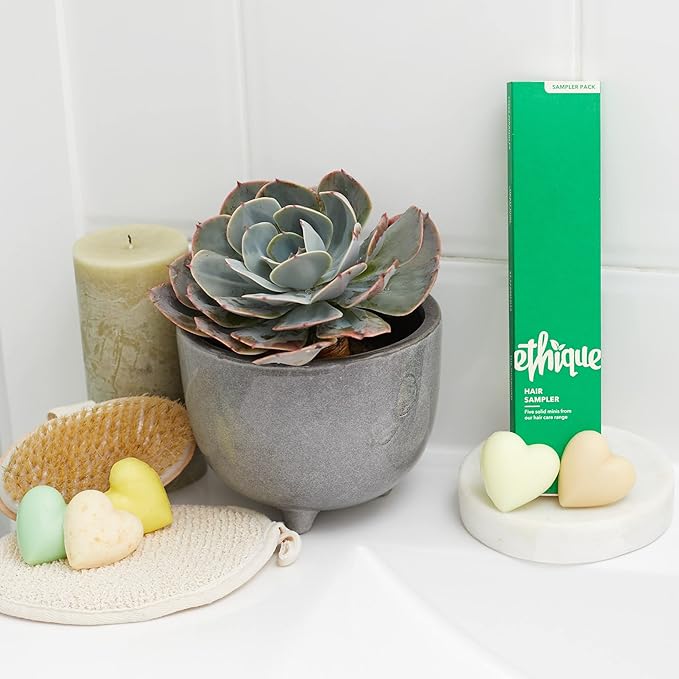 Ethique Hair Sampler - Shampoo & Conditioner - Plastic-Free, Vegan, Cruelty-Free, Eco-Friendly, 5 Travel Bars (Pack of 1)-BrightBean Baby