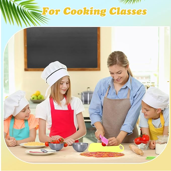 40 Pcs Kids Cutting Board and Knife Set Kids Plastic Safe Knives Toddler Cutting Board Colorful Toddler Cooking Utensils for Salad Fruit Vegetables