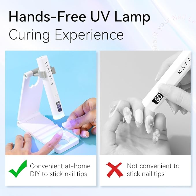 Makartt UV Nail Lamp Stand: Foldable, 360° Adjustable Rotation, Portable, Handsfree, Convenient for Gel Nails Polish Painting Home Salon Manicure-BrightBean Baby