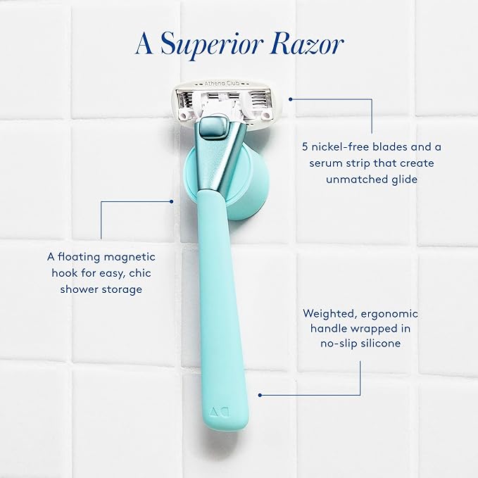 Women's Razor Shave Kit, 1 Mint Razor Handle + 6 Blade Refills-BrightBean Baby