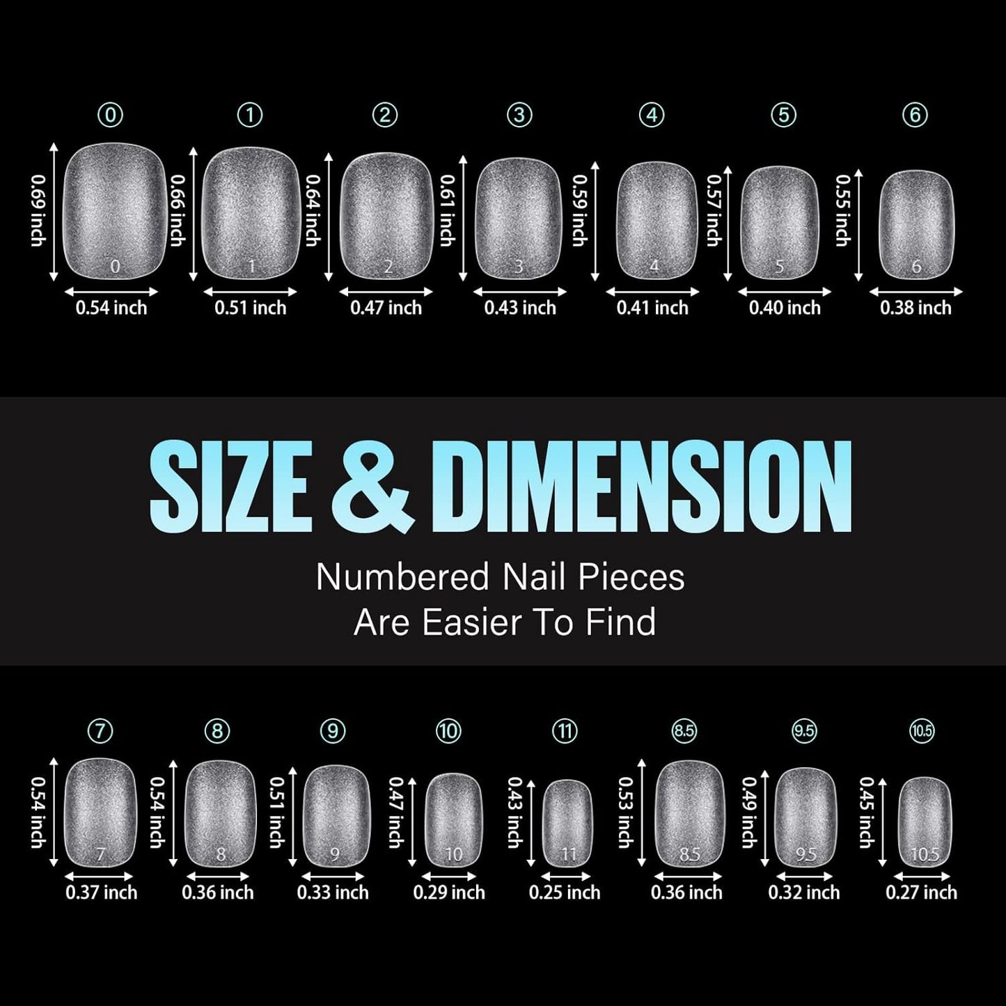 TOMICCA Extra Short Oval Nail Tips, Acrylic Double Sided Matte Fake Nails for Extension,240Pcs 15 Sizes Press On Nail Tips for Home DIY Art Women Girls-BrightBean Baby