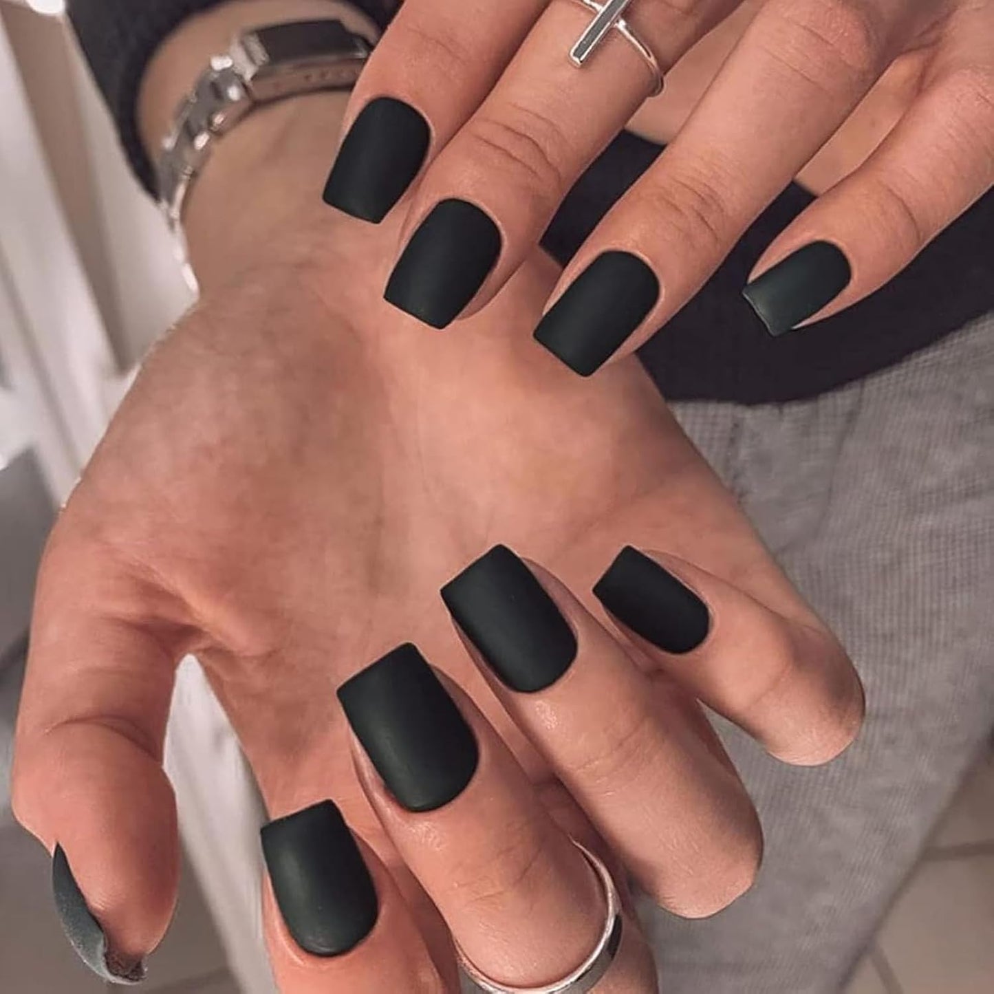 NovaCharm 12ml Black Matte Nail Polish, Quick Dry Nail Lacquer for Nail Art Varnish, Mist Effect Matte Finish Velvet Nail Polish, Silky Velvet Fingernail Polish For Women Girls Manicure DIY at Home-BrightBean Baby