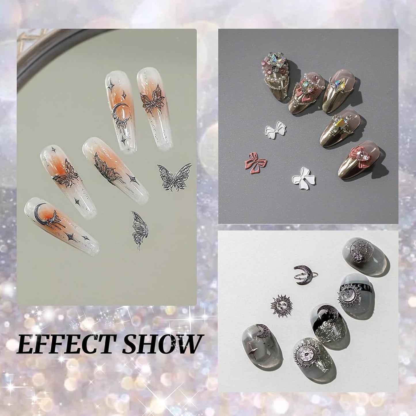 Nail Art Silicone Template, Sun and Moon Nail Decoration Silicone 3D Nail Art Carving Templates for Precise Embossed Pattern, Nail Tools Nail Charms for Acrylic Nail DIY Craft-BrightBean Baby