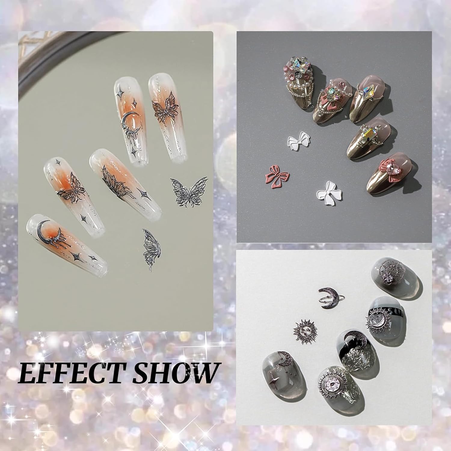 Nail Art Silicone Template, Sun and Moon Nail Decoration Silicone 3D Nail Art Carving Templates for Precise Embossed Pattern, Nail Tools Nail Charms for Acrylic Nail DIY Craft-BrightBean Baby