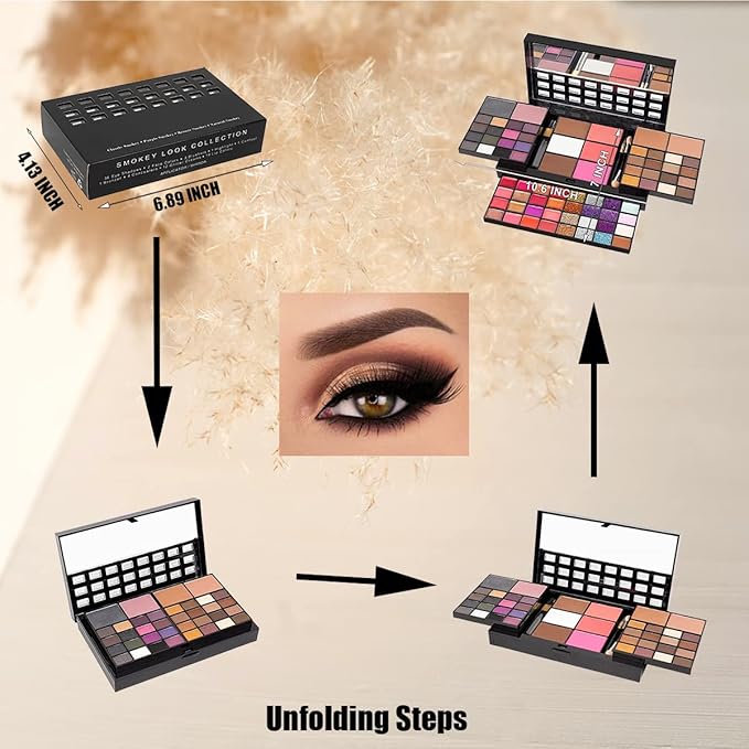 74 Colors Makeup Kit - Makeup Sets - Makeup palettes with 36 Eyeshadow - All in One Makeup Kit for Women and Girls Full Kit for Valentine's Day Gifts-BrightBean Baby