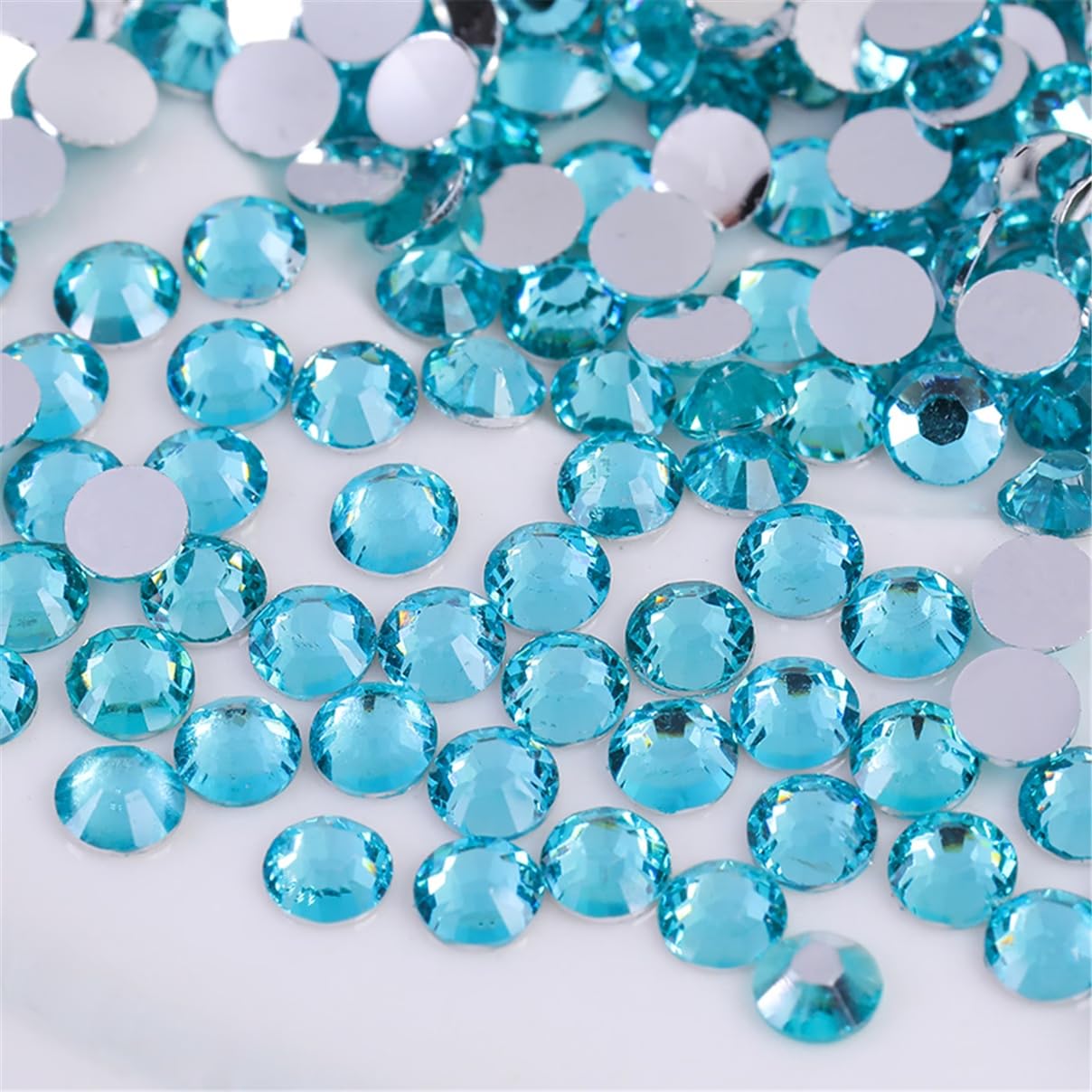 3000 Pieces SS12 3mm Flatback Rhinestones Clear Glass Round Gems Crystals for Nail Art DIY Crafts Clothes Shoes Bags （Crystal Blue）-BrightBean Baby