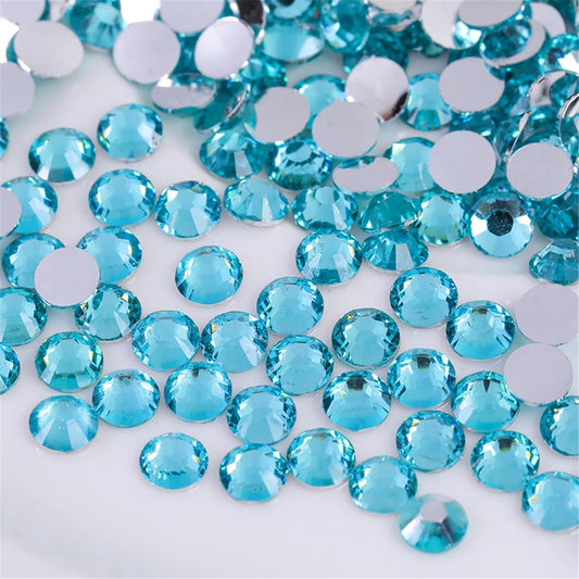 3000 Pieces SS12 3mm Flatback Rhinestones Clear Glass Round Gems Crystals for Nail Art DIY Crafts Clothes Shoes Bags （Crystal Blue）-BrightBean Baby