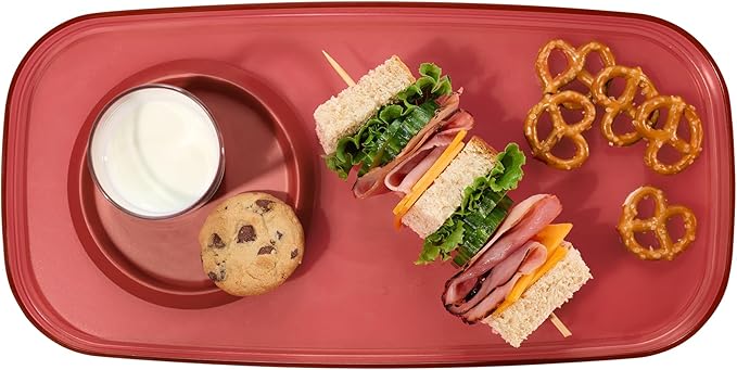 madesmart dipware Small Serving Plate, Collapsible & Removable Dip Bowl for Salsa, Queso, Sald, Olives, Premium Dishwasher & Microwave Safe, Multipurpose Plate & Bowl, Red