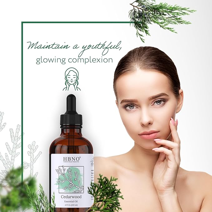 HBNO Cedarwood Essential Oil - Huge 4 oz (120ml) Value Size - Natural Cedarwood Oil - Perfect for Cleaning, Aromatherapy, DIY, Soap & Diffuser-BrightBean Baby