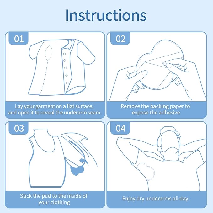 Armpit sweat pads, Underarm Sweat Pads - 120 Pack | Disposable, Ultra-Absorbent & Invisible | Anti-Sweat Pads for Men & Women | Stay Fresh & Dry All Day | Comfortable & Hypoallergenic (White, L)-BrightBean Baby