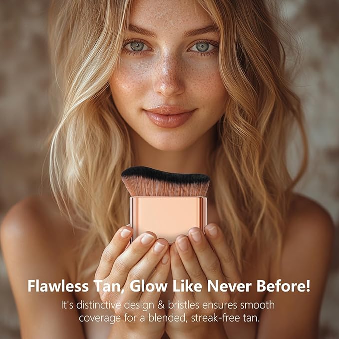 docolor Self Tanner Brush Body Makeup Brush for Flawless Face and Body Makeup, Sunless Tanner Blending Brush Body Brush for Self Tanner, Bronzer, Foundation, Vegan & Cruelty Free-BrightBean Baby