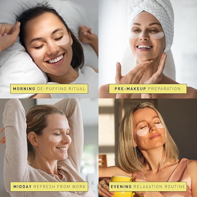 Under Eye Patches for Dark Circles: Snail Mucin Gel Masks for Puffiness Undereye Bags Wrinkles - Instant Brightening Moisturizing Skin Treatment Pads - Gift for Men and Women, 30 Pairs (White)-BrightBean Baby