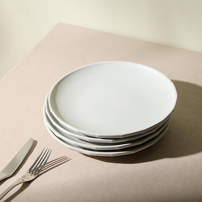 Stone Lain Rio 4-Piece Salad Plate Set Stoneware, Beige