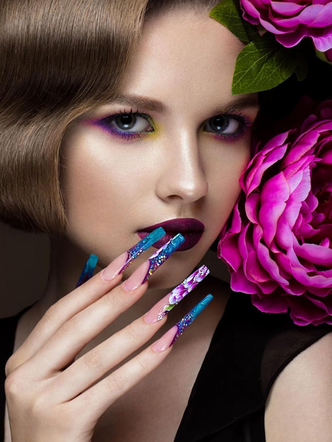 EBANKU Coffin Dual Nail Forms for Poly Extension Gel, 120 PCS Structure Builder Nail Gel Nail Molds for Solid Nail Gel Glue Poly Gel Nail Art Design Salon&DIY-12 Sizes-BrightBean Baby