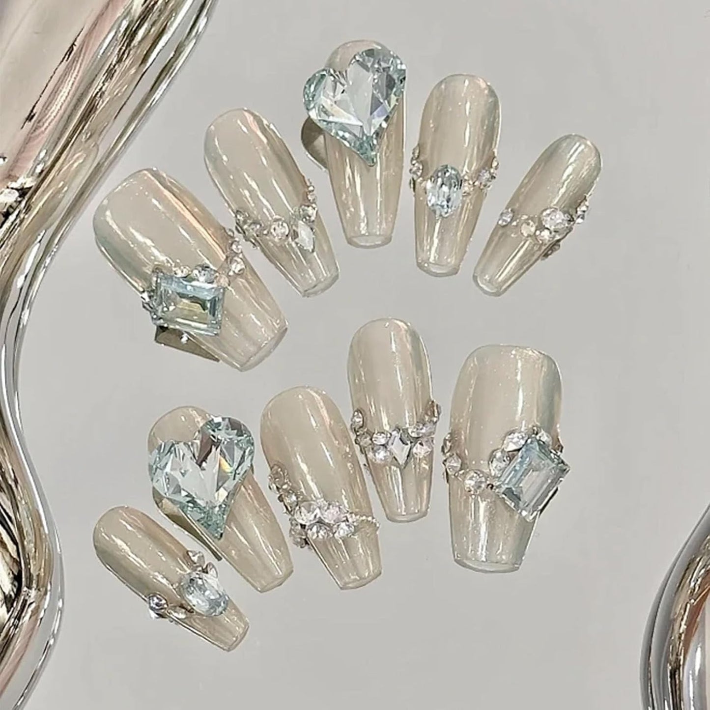 18 Types of 900 Special-Shaped Diamonds + 3200 Flat-Bottomed Nail Rhinestones, Clear Nail Crystal Gems Stone DIY Crafts for Shoes, Clothes, Jewels-BrightBean Baby