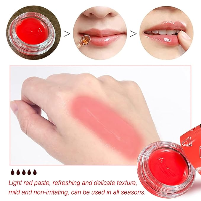 1 PCS Bee Lip Balm Honey Pot, Moisturizing Watermelon Sleeping Lip Balm Lip Mask Overnight, Hydrate Lip Repair Prevent Dry and Cracked Lip Care, Nourishes the Lip Skin, Reduces Lip Lines-BrightBean Baby