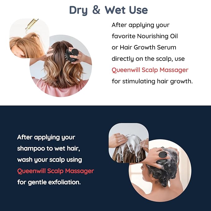 Electric Handheld Hair Massager, Cordless Hair Scalp Massager Portable Head Scratching Massager with 2 Modes Vibration Comb for Hair Growth, Deep Cleansing and Stress Relaxation-BrightBean Baby