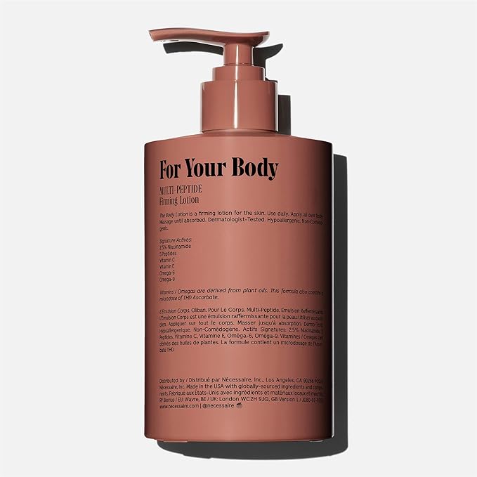 Nécessaire The Body Lotion with Pump. Olibanum. Multi-Peptide Firming to Moisturize + Strengthen. 2.5% Niacinamide, Vitamin C/E + Omega 6/9. Notes of Vanilla, Fig Leaf, & Cassis Buds. 450ml/15.2 fl oz-BrightBean Baby