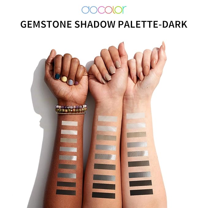 docolor Eyeshadow Palette 9 Colors Black Eyeshadow Gemstone Shadow Palette Highly Pigmented Mattes Shimmers Smokey Glitter Cream Colorful Powder Blendable Long Lasting Waterproof Makeup Palette-BrightBean Baby