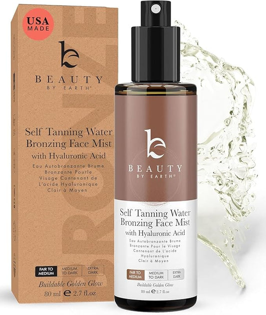 Bronzing Face Tanner Spray Mist, Sunless Face Tanning Water, USA Made with Natural & Organic Ingredients-BrightBean Baby