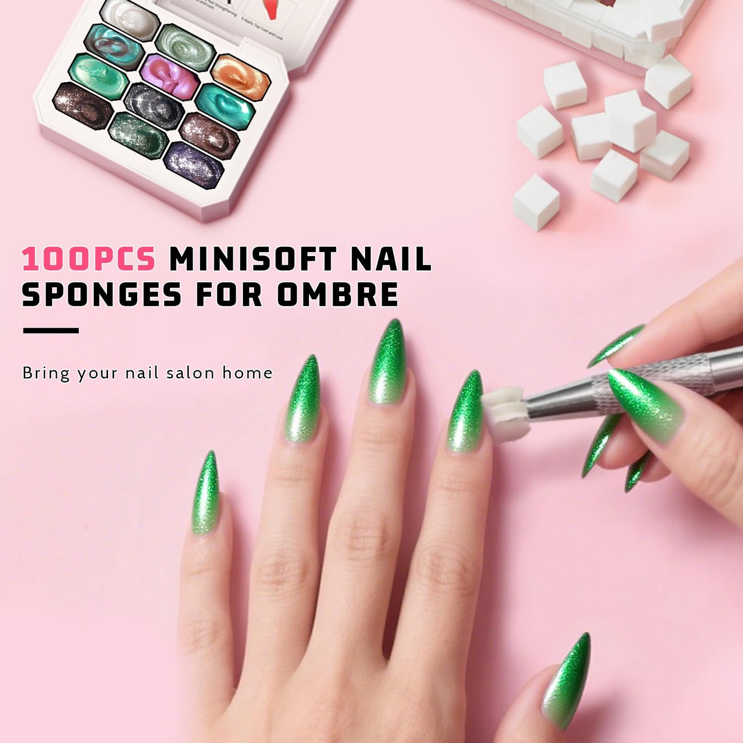 Sponge Pat Paint Nail Gel, Ombre Nails Gradient Gel Nail Blush Blooming Aura Nails Drawing Stripper Floral Painting DIY Nail Art, No Wipe, UV/LED Curing (12 Colors i)-BrightBean Baby