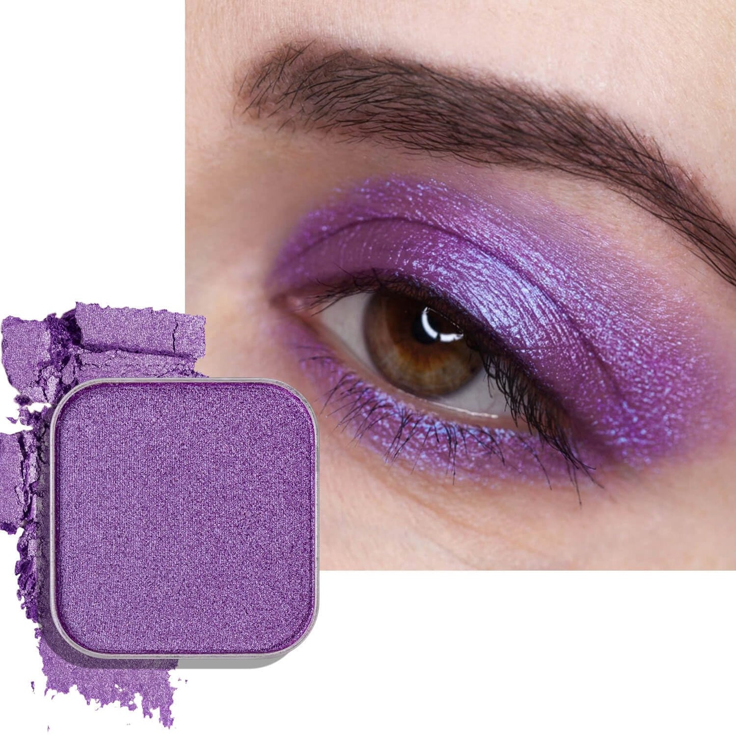 Single Purple Eyeshadow Matte Shimmer Finish Soft Texture High Pigment Long Lasting Magnetic Refill for DIY Eyeshadow Palette (Amethyst)-BrightBean Baby