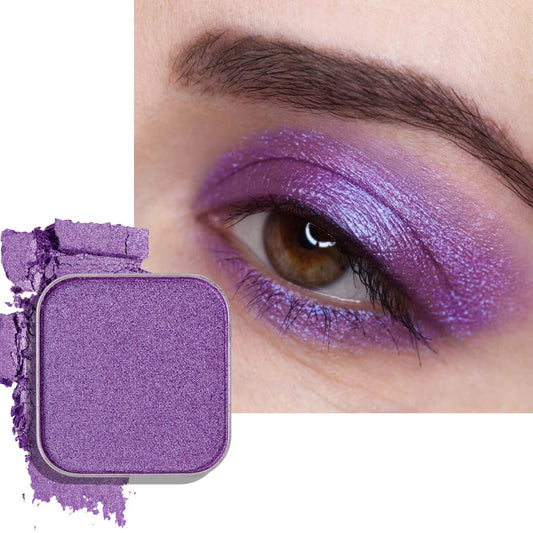 Single Purple Eyeshadow Matte Shimmer Finish Soft Texture High Pigment Long Lasting Magnetic Refill for DIY Eyeshadow Palette (Amethyst)-BrightBean Baby