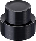bUCLA 100PCS Black Plastic Plates - Heavy Duty Black Disposable with Silver Rim Include 50 Each (10 inch Dinner & 7 inch Dessert) Plates, Ideal for Party & New Year