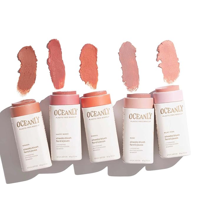 ATTITUDE Oceanly Lightweight Blush Stick, Titanium Dioxide-Free, EWG Verified, Plastic-Free, Vegan & Cruelty-free Makeup, Ginger, 0.3 Ounces-BrightBean Baby