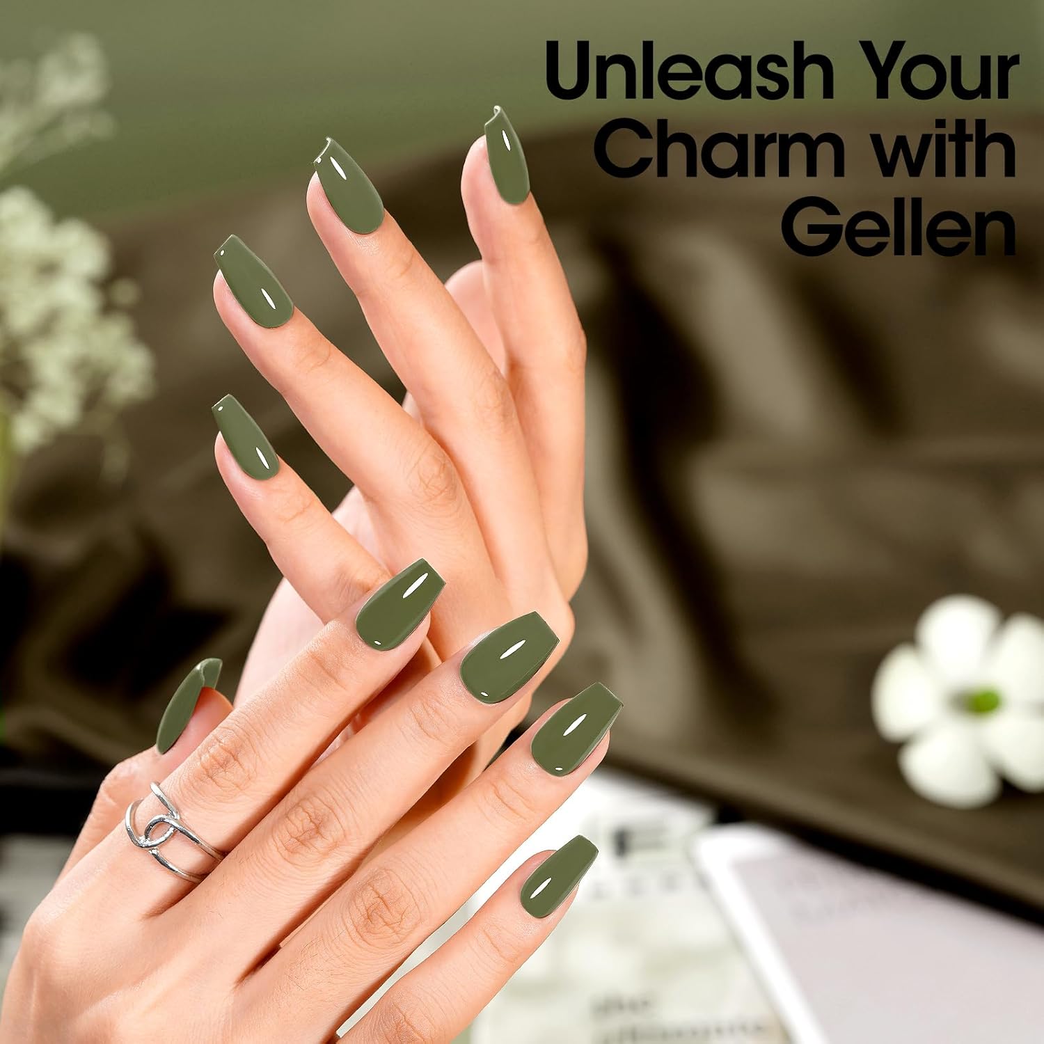 Gellen Green Gel Nail Polish 18 ML Sage Green Nail Gel Polish Soak off UV LED Nail Lamp Emerald Nail Polish for Fall Winter Salon DIY Nail Art Manicure at Home Holiday Gift for Women, 0.61 Fl Oz-BrightBean Baby