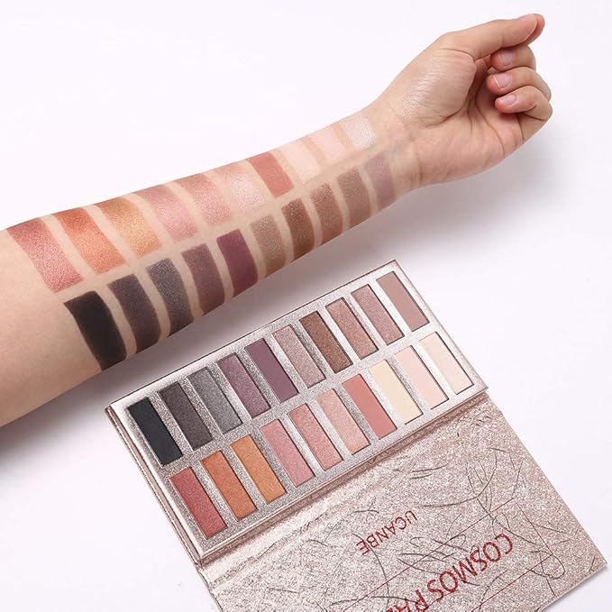 UCANBE 20 Colors Nude Eyeshadow Palette, High Pigmented Shimmer Matte Metallic Eye Shadow Pallets, Long Lasting Blendable Neutral Smokey Warm Bronze Eye Makeup-BrightBean Baby