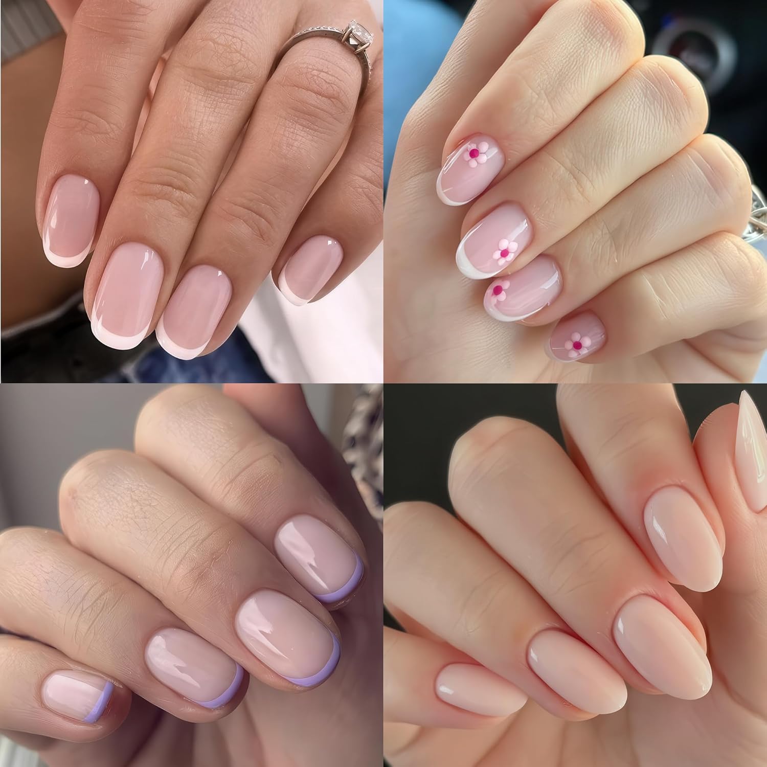 Short Oval Round Nail Tips, 504Pcs Pre-shaped Gel Short Nail Tips Oval Shape, 15 Sizes Half Matte Clear Almond Acrylic False Nails No Need File for Nail Extension DIY Salon-BrightBean Baby