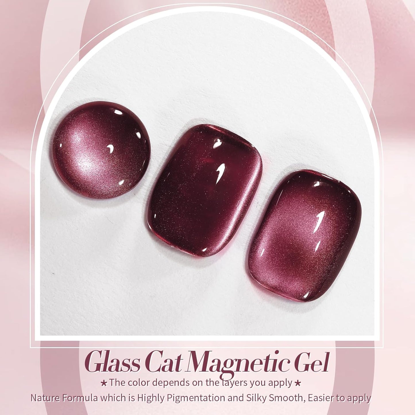 BORN PRETTY Cat Magnetic Eye Gel Nail Polish,Red Wine Jelly Glass Magnetic Gel Polish Glitter Soak Off Nail Art Salon Manicure Home Gift 15ml-BrightBean Baby