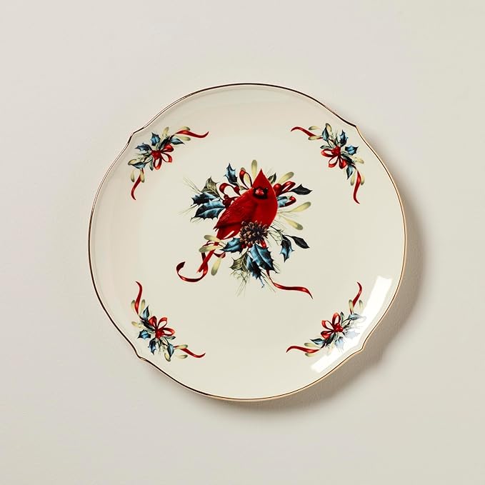 Lenox 853785 Winter Greetings Round Serving Turkey Platter, Christmas Hosting