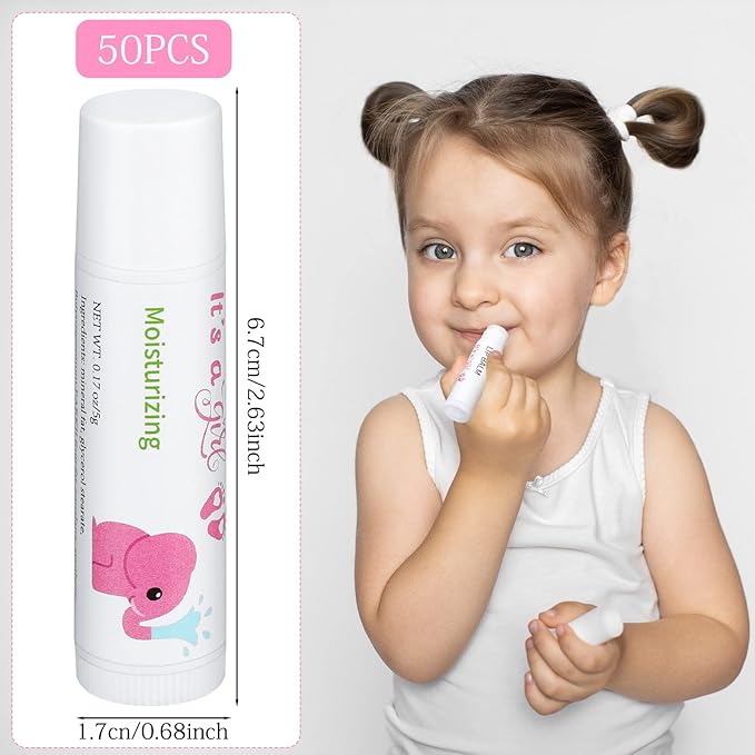 50 Pcs Pink Elephant Favors Baby Shower Lip Balm Party Supplies Bulk for Girls Guests It's a Girl Baby Shower Gifts Gender Reveal Favors Prizes Souvenirs Winners Thank You Appreciation Gifts-BrightBean Baby