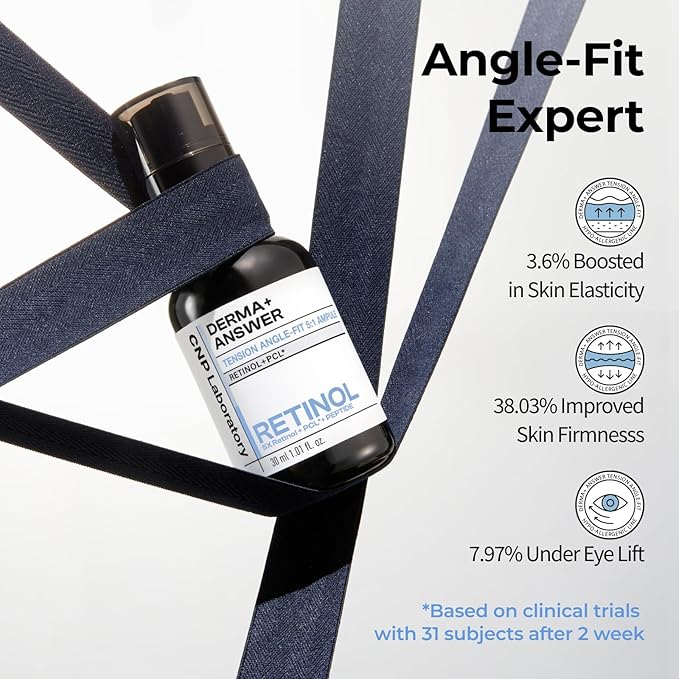 CNP Retinol PCL Eye Treatment Serum (1.01 fl.oz/ 30ml) - DermaAnswer Tension Angle-Fit Ampule, Under Eye Tightening, Firming, Korean Night Skincare, Fine Lines and Dark Circles-BrightBean Baby
