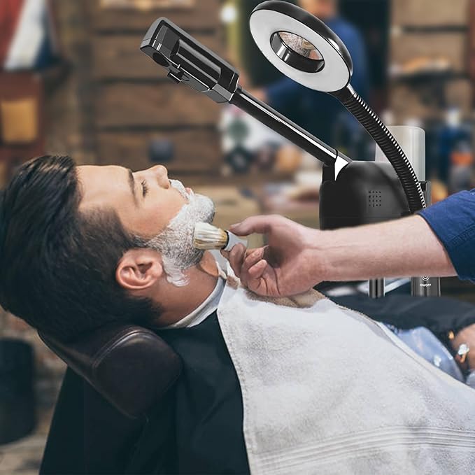 Professional Facial Steamer 2 in1 Steamer for Face 5X LED Magnifying Lamp Facial Steamer for Esthetician Beauty Face Equipment Use at Home or Salon（Black）-BrightBean Baby