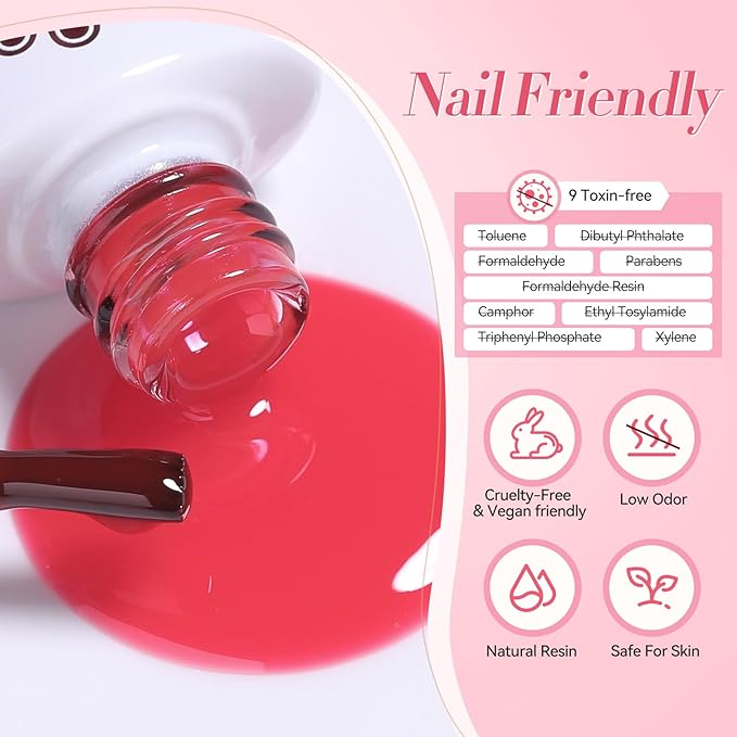 BORN PRETTY Jelly Gel Nail Polish Set,Sheer Nude Pink Natural Color Ice Transparent Tranlusent Gel Polish Kit for Salon Manicure and Nail Art DIY at Home 6PCS 7ml-BrightBean Baby