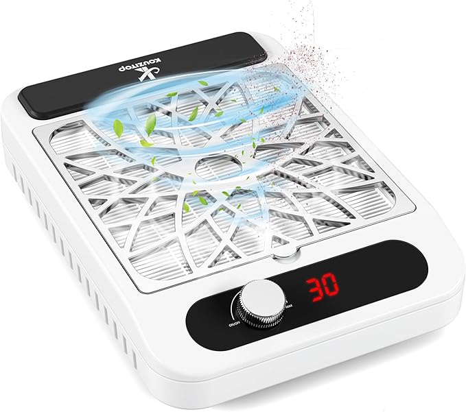 Nail Dust Collector for Nail Techs,Compact & Quiet Vacuum Fan Dust Collector with Reusable Filter, Powerful Dust Suction Machine,Nail Tech Must Haves for Gel Polish,Pedicures,Salon & Home Use-BrightBean Baby