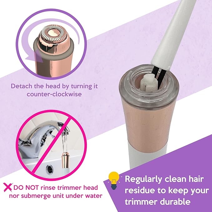 Portable Facial Hair Remover for Women – Painless, Fast & Precise Flawless Electric Razor & Epilator for Face, Lips, Chin Hair Removal – 18K Gold-Plated, 360° LED Light-BrightBean Baby